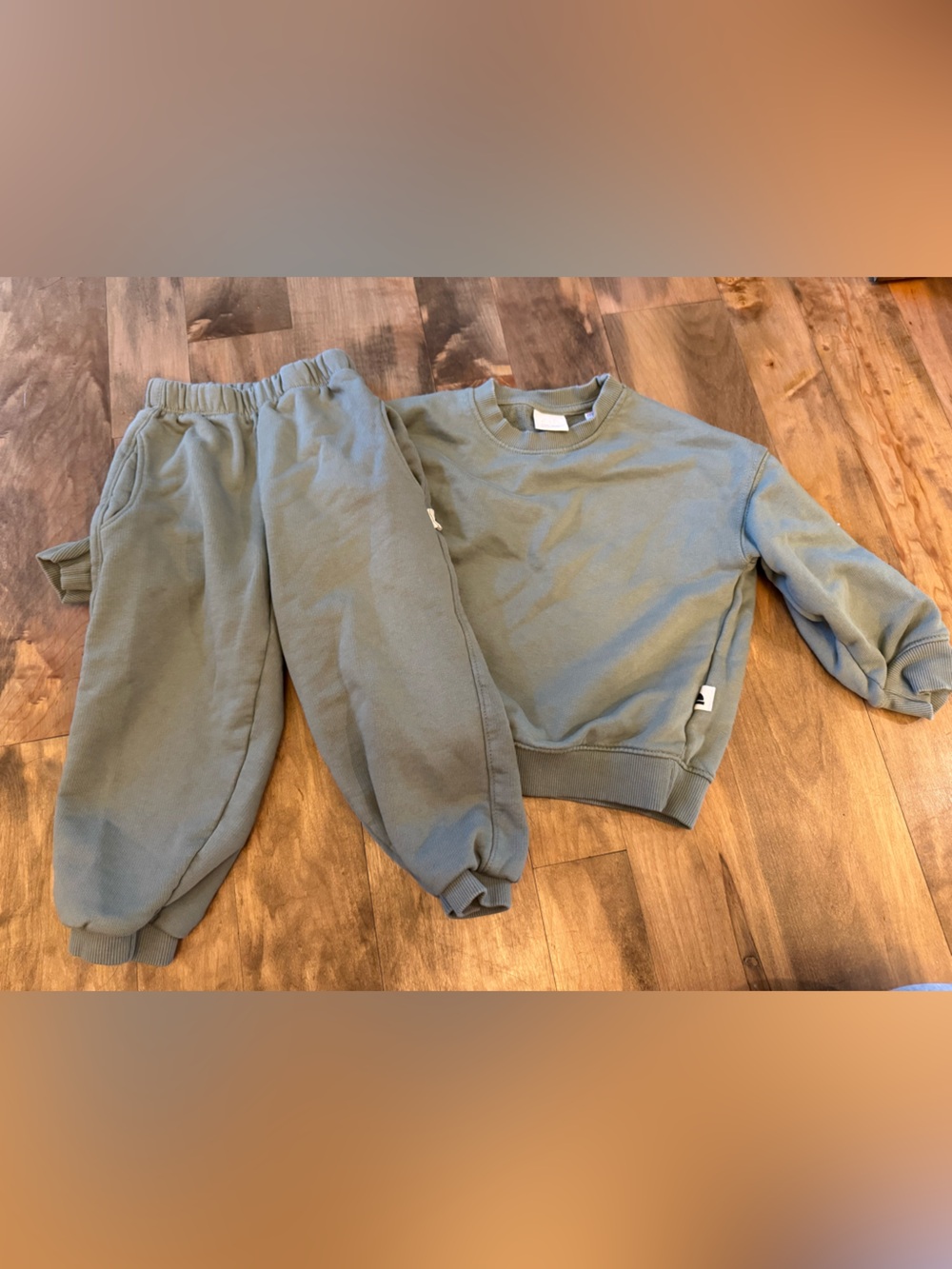 Zara Olive Green Kids Sweatshirt & Joggers Set